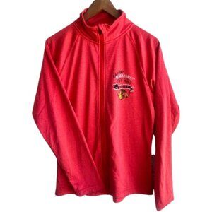 NHL OFFICIAL Chicago Blackhawks Long Sleeve Full-Zip Jacket Lightweight Womens L